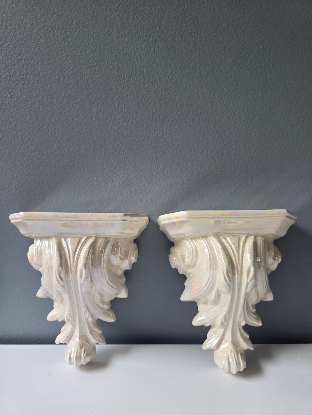 Wall-Mounted Iridescent Ceramic Wall Sconces Set of 2